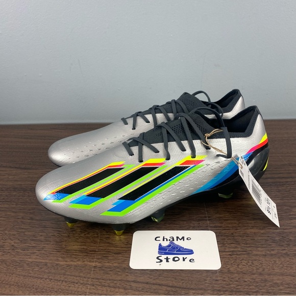 adidas soccer Silver Athletic Shoes with Multicolor Stripes main image 9